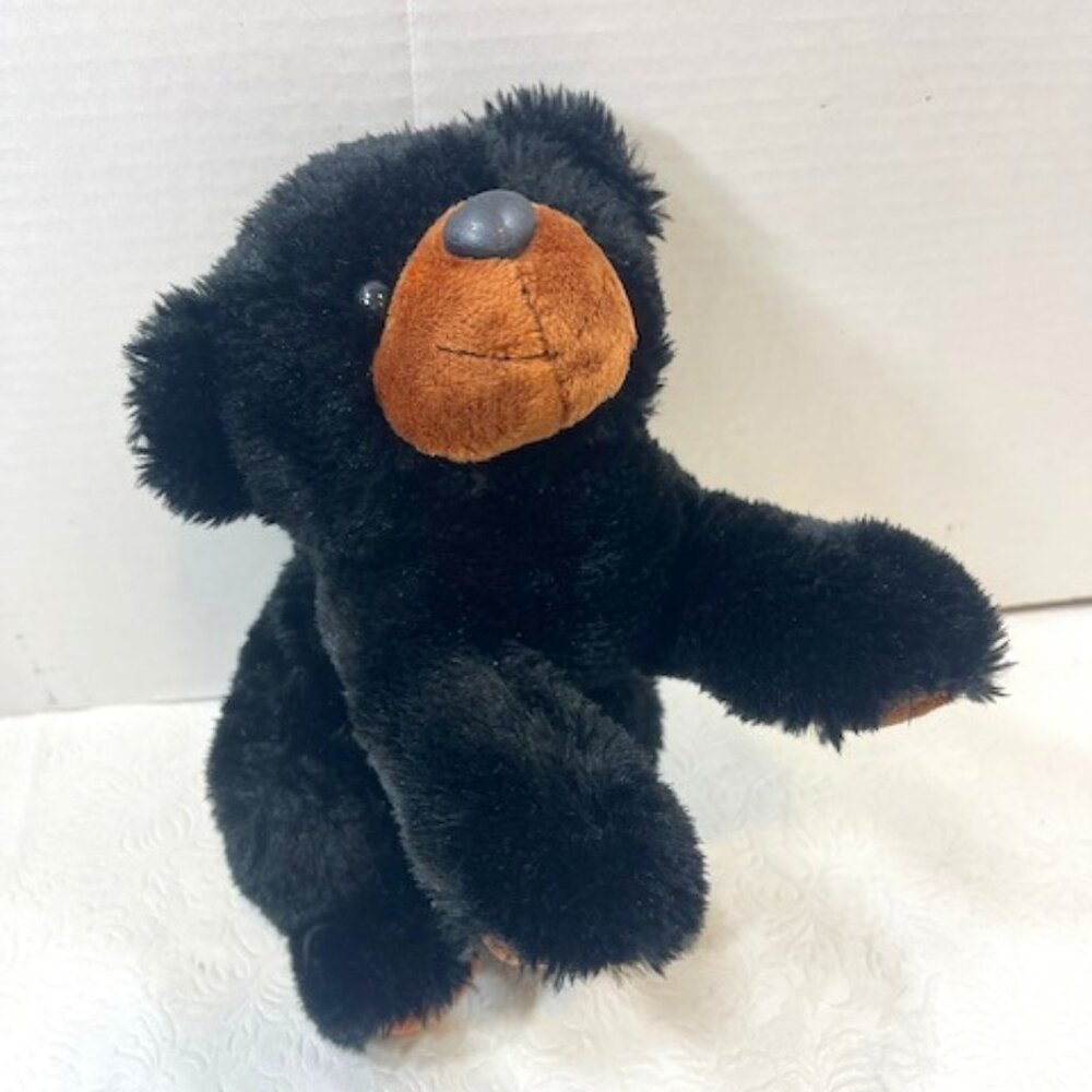 Toy Aurora Black Plush Bear Soft Cuddly Stuffed Animal Handmade in Indonesia 12"
